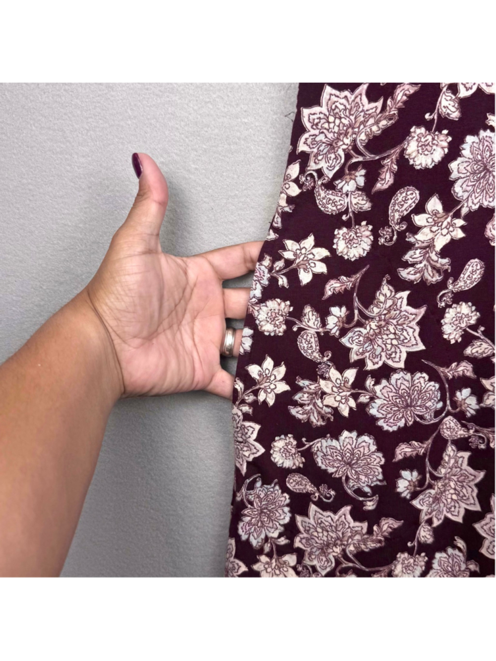 J. Jill burgundy floral maxi dress-LT - Picture 2 of 4